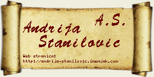 Andrija Stanilović vizit kartica
